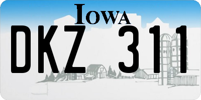 IA license plate DKZ311
