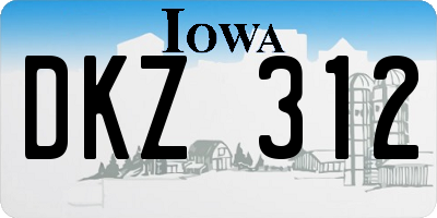 IA license plate DKZ312
