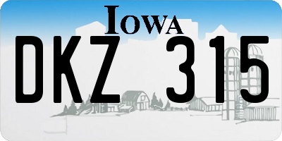 IA license plate DKZ315
