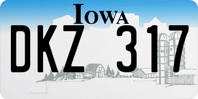 IA license plate DKZ317