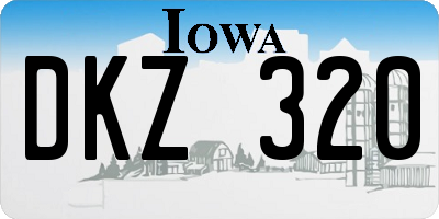 IA license plate DKZ320