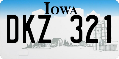 IA license plate DKZ321