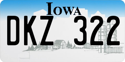 IA license plate DKZ322