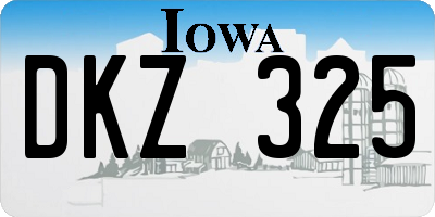 IA license plate DKZ325
