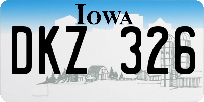 IA license plate DKZ326