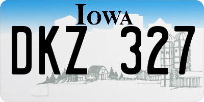 IA license plate DKZ327