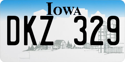 IA license plate DKZ329