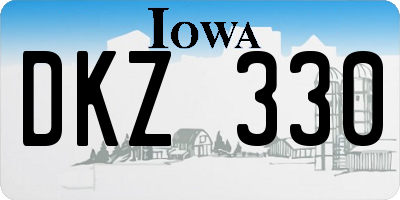 IA license plate DKZ330