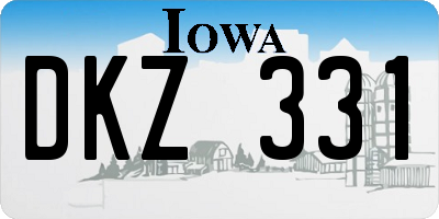 IA license plate DKZ331