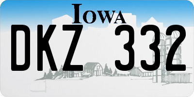 IA license plate DKZ332