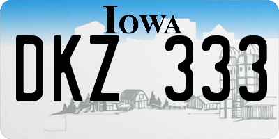 IA license plate DKZ333