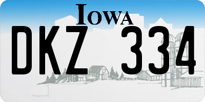 IA license plate DKZ334