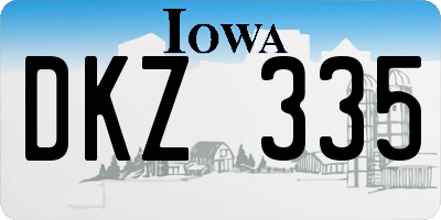 IA license plate DKZ335