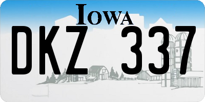 IA license plate DKZ337