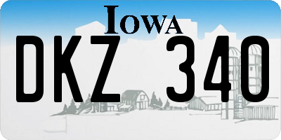 IA license plate DKZ340