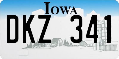 IA license plate DKZ341