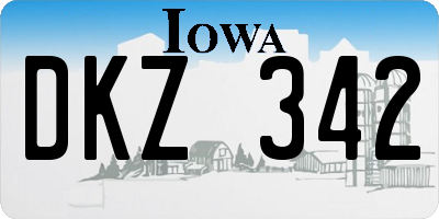 IA license plate DKZ342