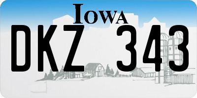 IA license plate DKZ343