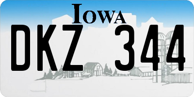 IA license plate DKZ344