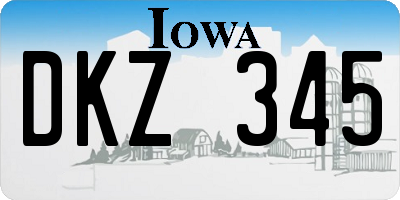 IA license plate DKZ345