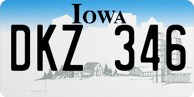 IA license plate DKZ346