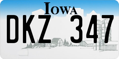 IA license plate DKZ347