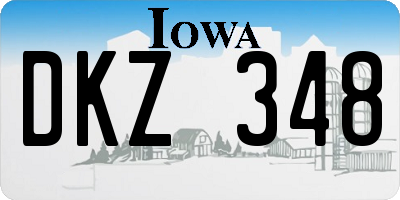 IA license plate DKZ348