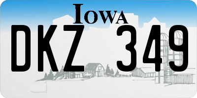 IA license plate DKZ349