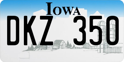 IA license plate DKZ350