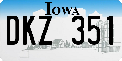 IA license plate DKZ351
