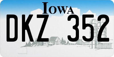 IA license plate DKZ352