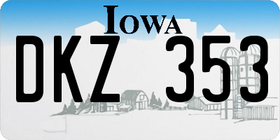 IA license plate DKZ353