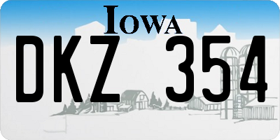 IA license plate DKZ354