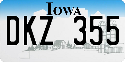 IA license plate DKZ355