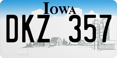 IA license plate DKZ357