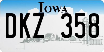 IA license plate DKZ358