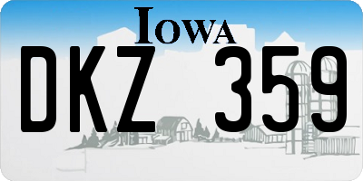 IA license plate DKZ359