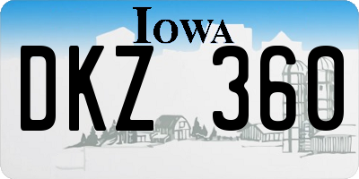 IA license plate DKZ360