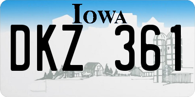 IA license plate DKZ361