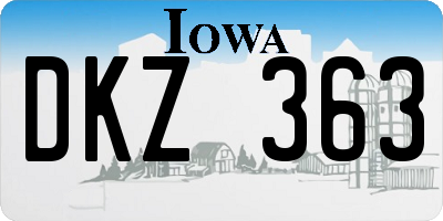 IA license plate DKZ363