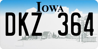 IA license plate DKZ364