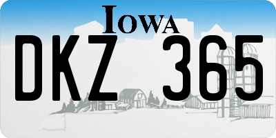 IA license plate DKZ365