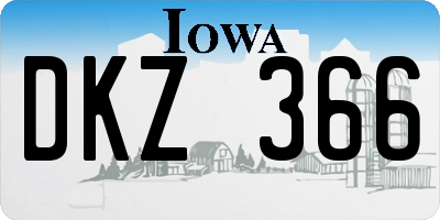 IA license plate DKZ366