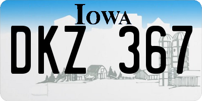 IA license plate DKZ367