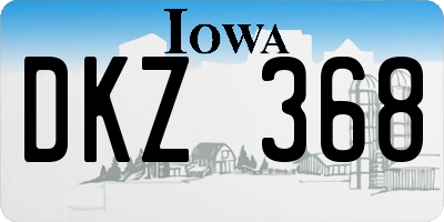 IA license plate DKZ368