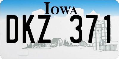 IA license plate DKZ371
