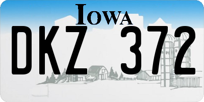 IA license plate DKZ372