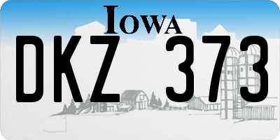 IA license plate DKZ373
