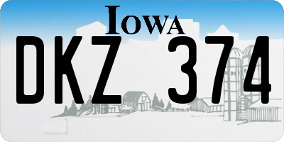 IA license plate DKZ374