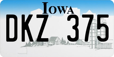 IA license plate DKZ375
